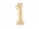 Ballon en aluminium Chiffre ''1'', 72cm, beige