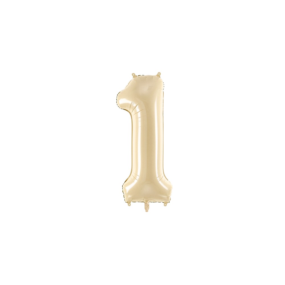 Ballon en aluminium Chiffre ''1'', 72cm, beige