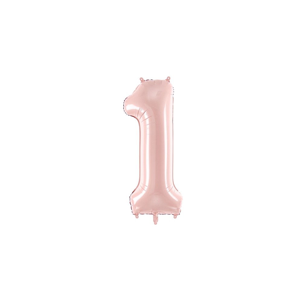 Ballon en aluminium Chiffre ''1'', 72cm, rose clair