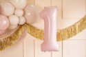 Ballon en aluminium Chiffre ''1'', 72cm, rose clair