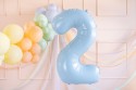 Ballon en aluminium Chiffre ''2'', 72cm, bleu clair