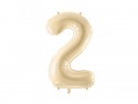 Ballon en aluminium Chiffre ''2'', 72cm, beige