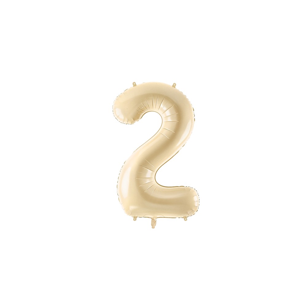 Ballon en aluminium Chiffre ''2'', 72cm, beige