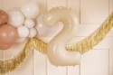 Ballon en aluminium Chiffre ''2'', 72cm, beige