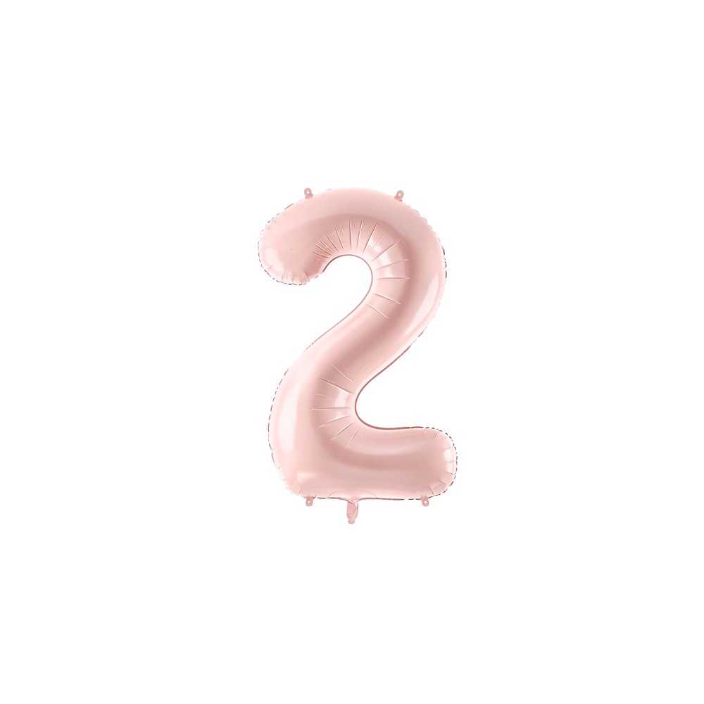Ballon en aluminium Chiffre ''2'', 72cm, rose clair