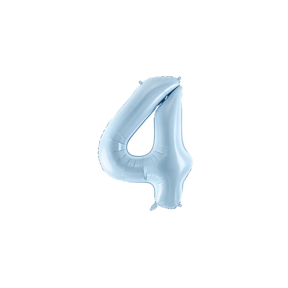 Ballon en aluminium Chiffre ''4'', 72cm, bleu clair