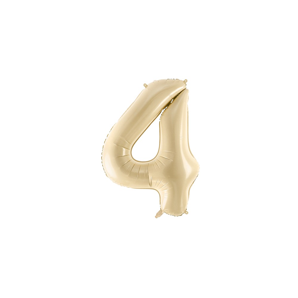 Ballon en aluminium Chiffre ''4'', 72cm, beige