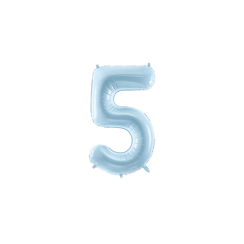 Ballon en aluminium Chiffre ''5'', 72cm, bleu clair
