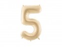 Ballon en aluminium Chiffre ''5'', 72cm, beige