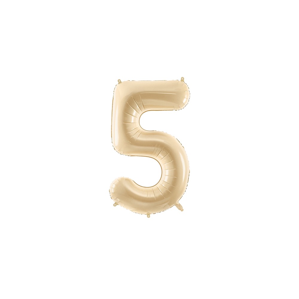 Ballon en aluminium Chiffre ''5'', 72cm, beige