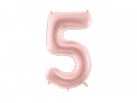 Ballon en aluminium Chiffre ''5'', 72cm, rose clair