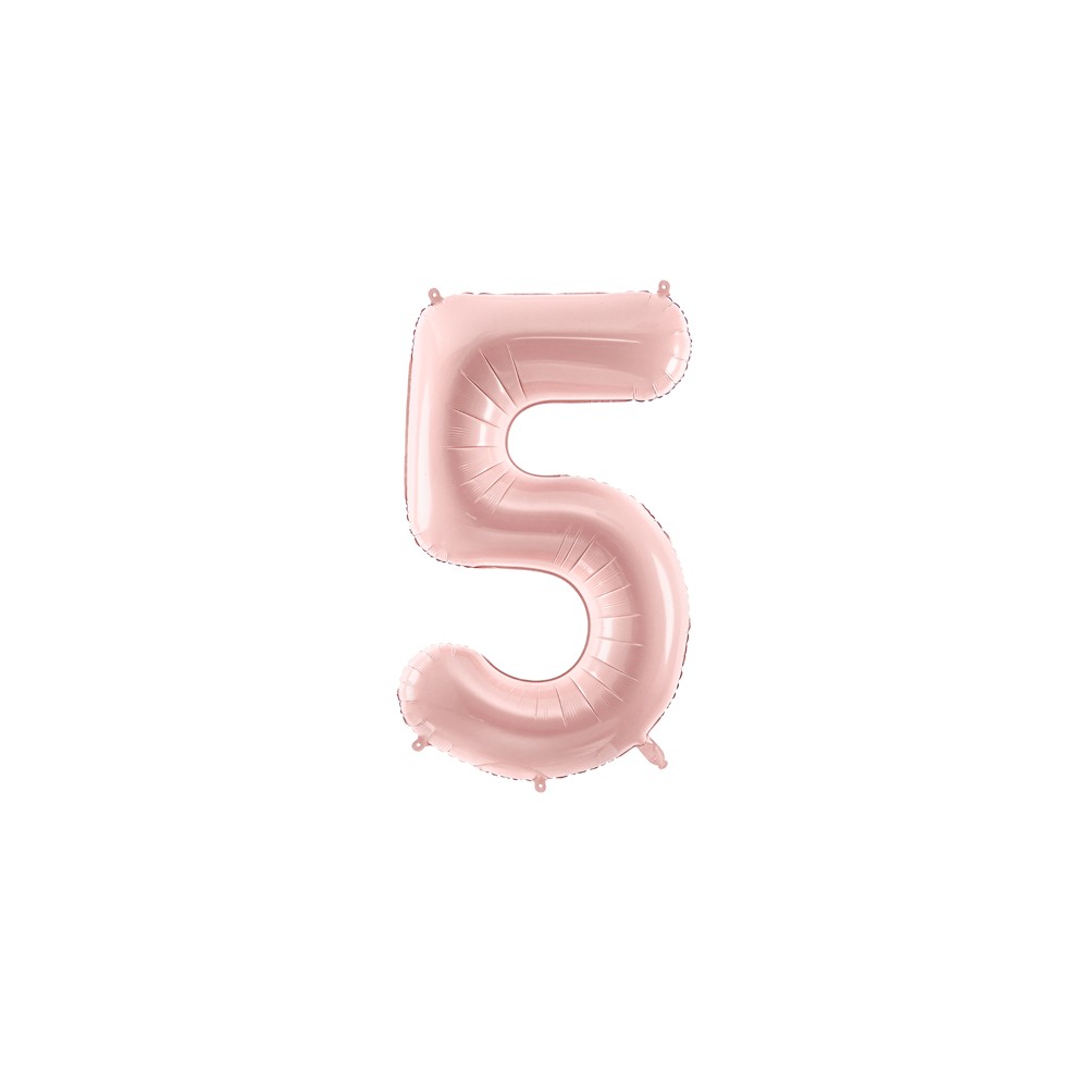 Ballon en aluminium Chiffre ''5'', 72cm, rose clair