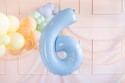 Ballon en aluminium Chiffre ''6'', 72cm, bleu clair