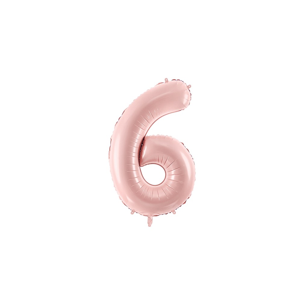 Ballon en aluminium Chiffre ''6'', 72cm, rose clair