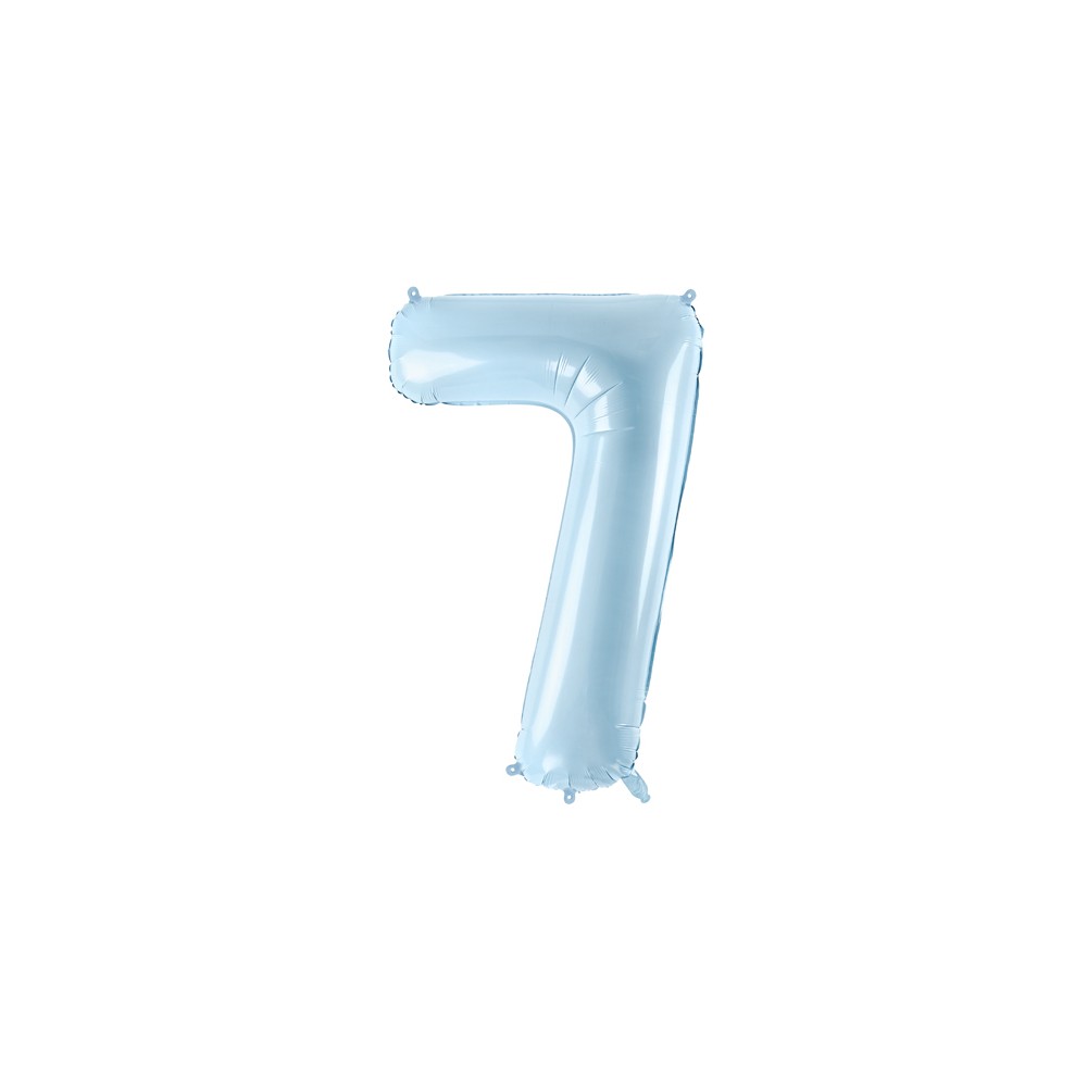 Ballon en aluminium Chiffre ''7'', 72cm, bleu clair