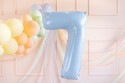Ballon en aluminium Chiffre ''7'', 72cm, bleu clair