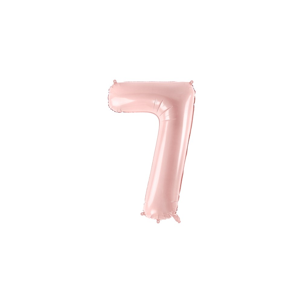 Ballon en aluminium Chiffre ''7'', 72cm, rose clair