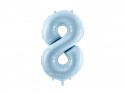 Ballon en aluminium Chiffre ''8'', 72cm, bleu clair