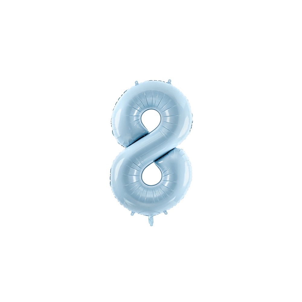 Ballon en aluminium Chiffre ''8'', 72cm, bleu clair