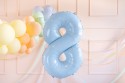 Ballon en aluminium Chiffre ''8'', 72cm, bleu clair