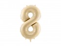 Ballon en aluminium Chiffre ''8'', 72cm, beige