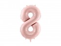 Ballon en aluminium Chiffre ''8'', 72cm, rose clair
