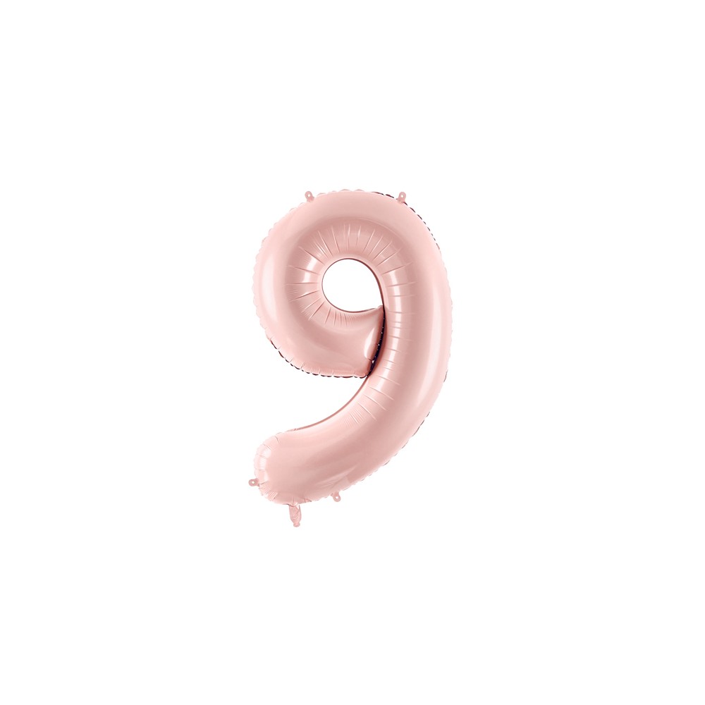 Ballon en aluminium Chiffre ''9'', 72cm, rose clair