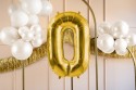 Ballon en aluminium Chiffre ''0'', 72cm, or clair