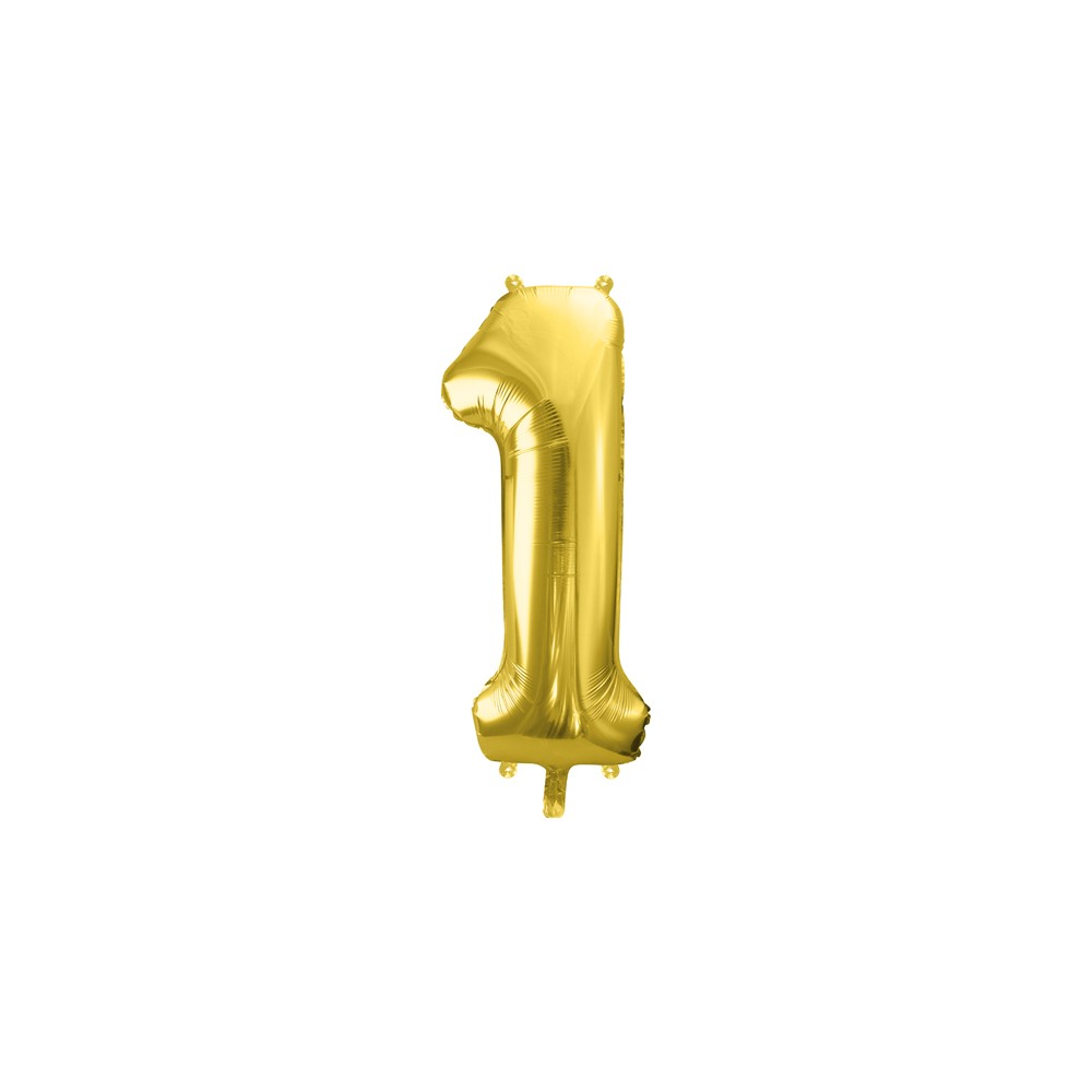 Ballon en aluminium Chiffre ''1'', 72cm, or clair