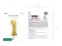 Ballon en aluminium Chiffre ''1'', 72cm, or clair