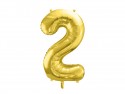 Ballon en aluminium Chiffre ''2'', 72cm, or clair
