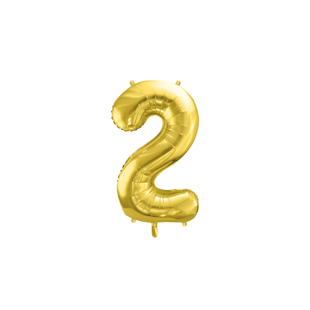 Ballon en aluminium Chiffre ''2'', 72cm, or clair