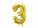 Ballon en aluminium Chiffre ''3'', 72cm, or clair