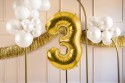 Ballon en aluminium Chiffre ''3'', 72cm, or clair