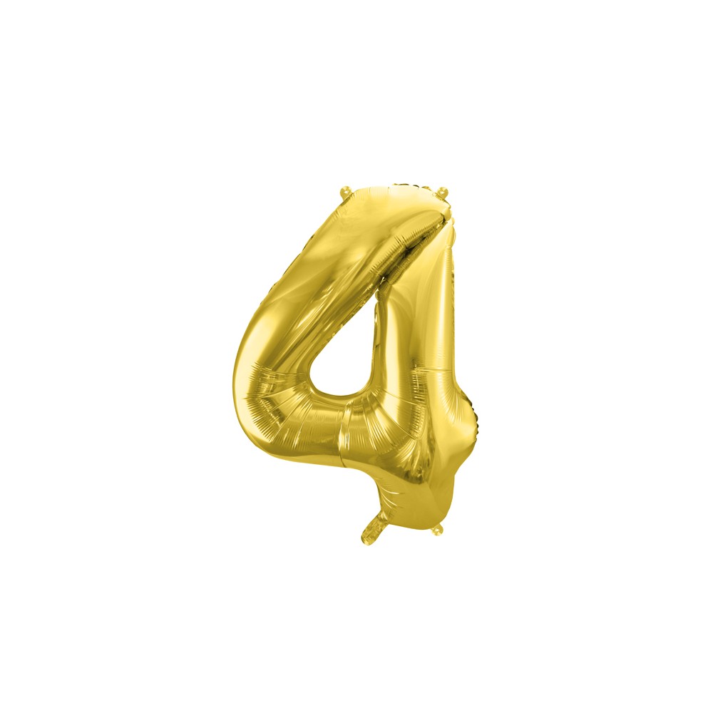 Ballon en aluminium Chiffre ''4'', 72cm, or clair