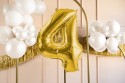 Ballon en aluminium Chiffre ''4'', 72cm, or clair