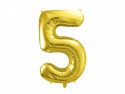 Ballon en aluminium Chiffre ''5'', 72cm, or clair