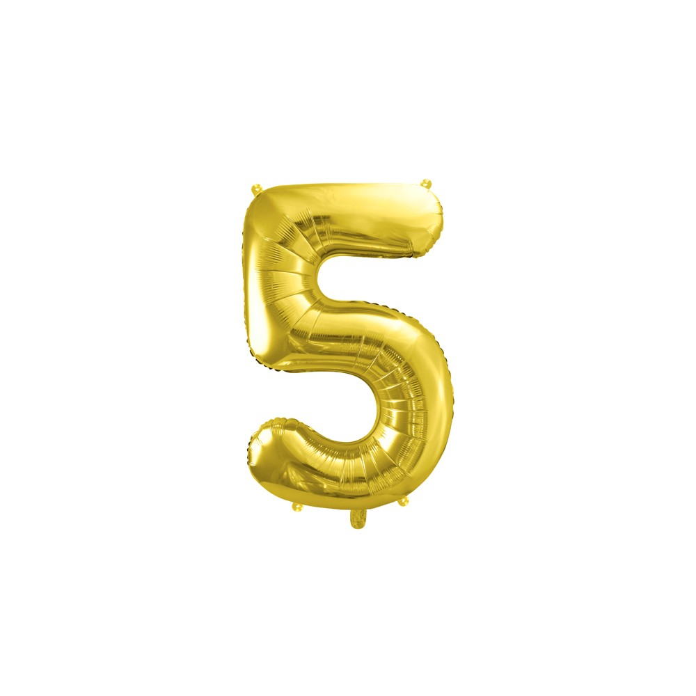 Ballon en aluminium Chiffre ''5'', 72cm, or clair