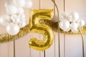Ballon en aluminium Chiffre ''5'', 72cm, or clair