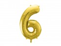 Ballon en aluminium Chiffre ''6'', 72cm, or clair