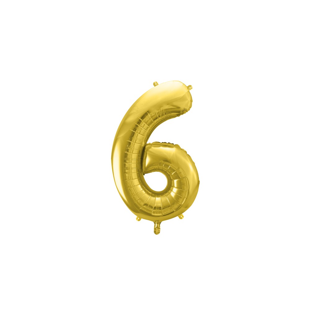 Ballon en aluminium Chiffre ''6'', 72cm, or clair