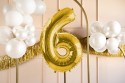 Ballon en aluminium Chiffre ''6'', 72cm, or clair