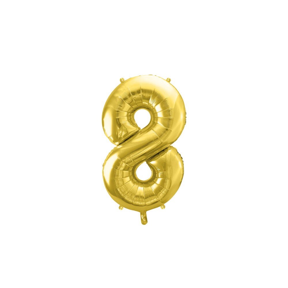 Ballon en aluminium Chiffre ''8'', 72cm, or clair