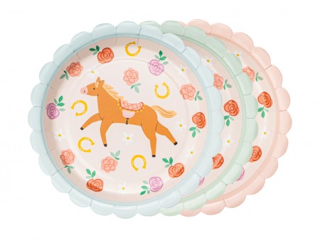 Assiettes Chevaux, 18 cm,...
