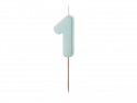 Bougie d'anniversaire Chiffre 1, bleu clair, 5.5 cm