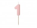 Bougie d'anniversaire Chiffre 1, rose clair 5,5 cm