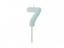 Bougie d'anniversaire Chiffre 7, bleu clair, 5.5 cm