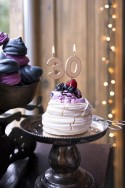 Bougie d'anniversaire Chiffre 0, or rose, 4.5cm