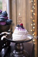 Bougie d'anniversaire Chiffre 5, or rose, 4.5cm