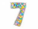Cadre Numéro '7' pour Ballons Latex, 126cm, Argenté Brillant